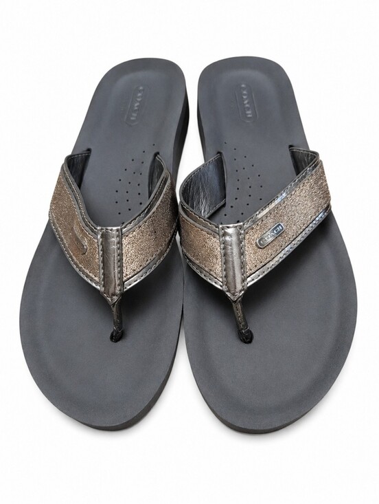 Coach Shoes - Coach Jaye Women's Size 8.5 Metallic Bronze Thong Flip Flop Sandals Comfort